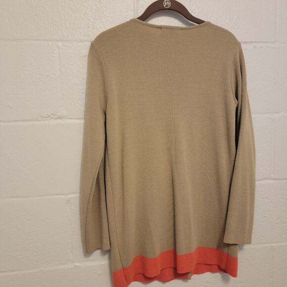 Code. M Cardigan Sweater Size Large Women's Tan Orange Button Up 370 - Picture 11 of 13